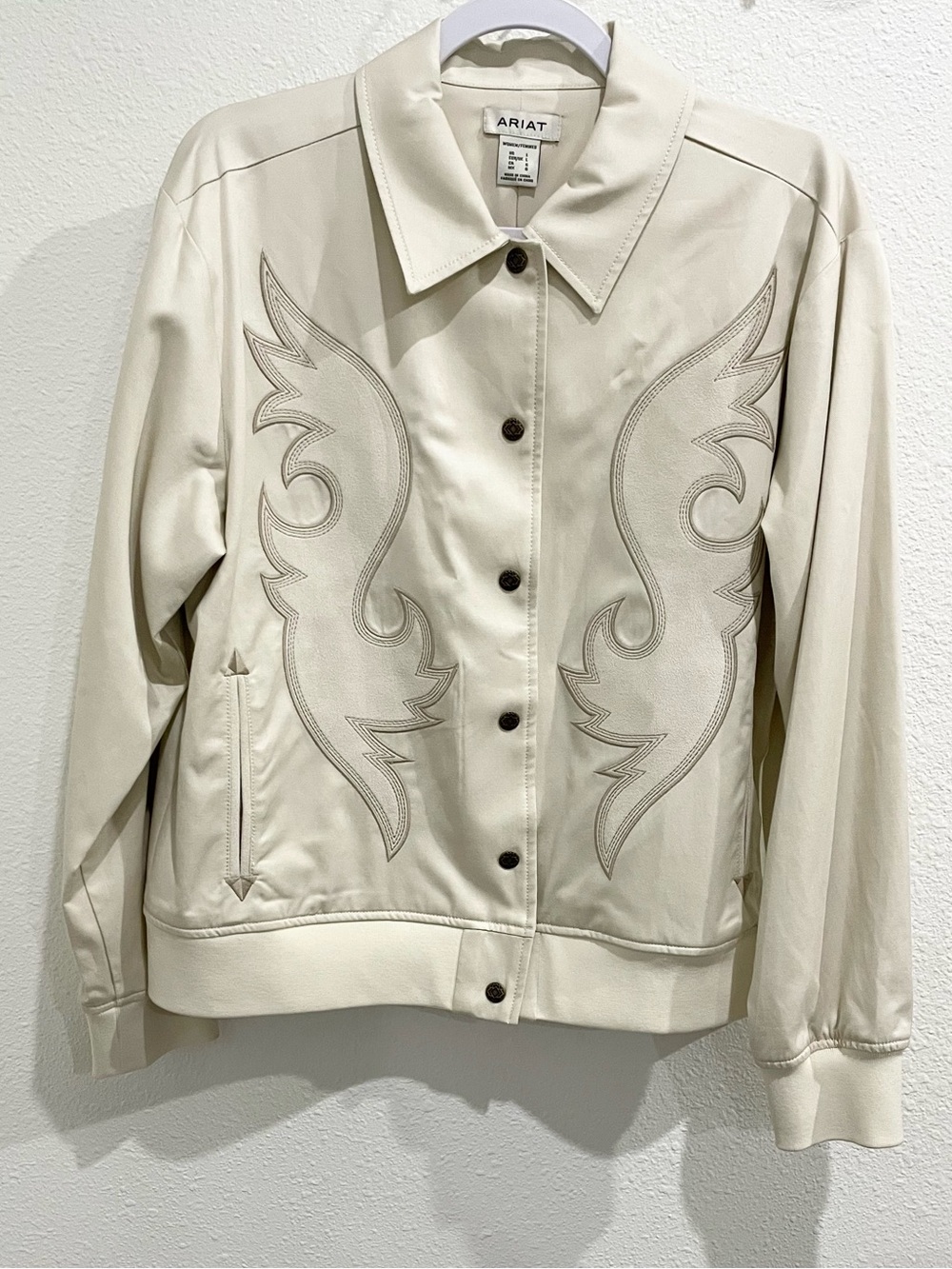 ARIAT Western Embroidered Neutral Bomber Jacket Cowgirl - Picture 2 of 10